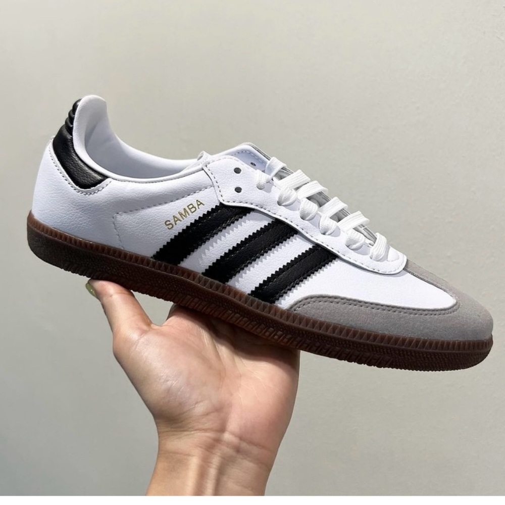 Adidas Samba White and Black unisex sneakers.